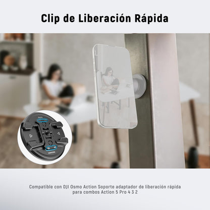 NEEWER Trípode Teléfono Motnaje Magnético con Adaptador Cámara Acción, Zapata Fría con Anti Off Pin, 1/4" Rosca Compatible con MagSafe iPhone 16 15 14 13 12 Series dji Montaje Adaptador, PA070