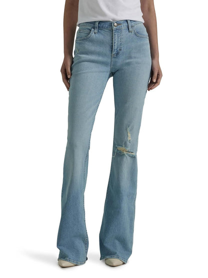 Lee Jeans Acampanados de Tiro Medio para Mujer - 10 Corto - Morning Veil Dx