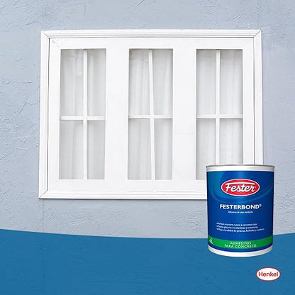 Fester Festerbond Adhesivo Acrílico de Usos Múltiples 4 Litros, Adherente para Unir Mortero Nuevo a Concreto Viejo y Sellador de Superficies Porosas, Color Blanco, Bote de 4 Litros