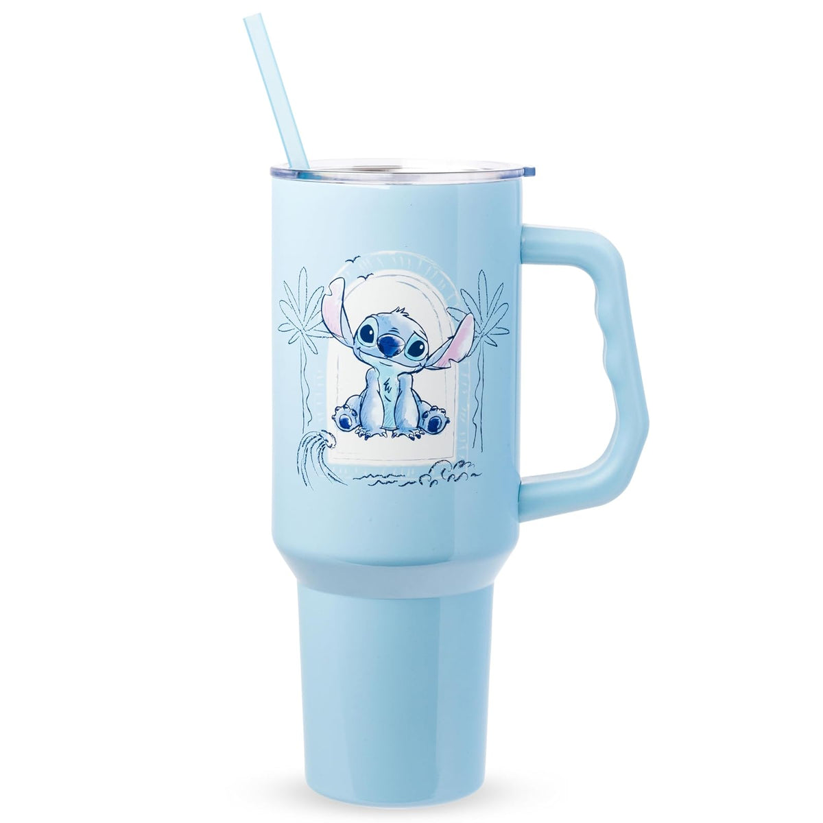 Silver Buffalo Vaso de Acero Inoxidable Diet Coca-Cola, 40 oz con Mango - 40 Ounces - Diseño minimalista de puntadas