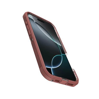 OtterBox - Carcasa Transparente para iPhone 16 Pro MAX Defender Series XT, Color Rojo ladrillo Transparente