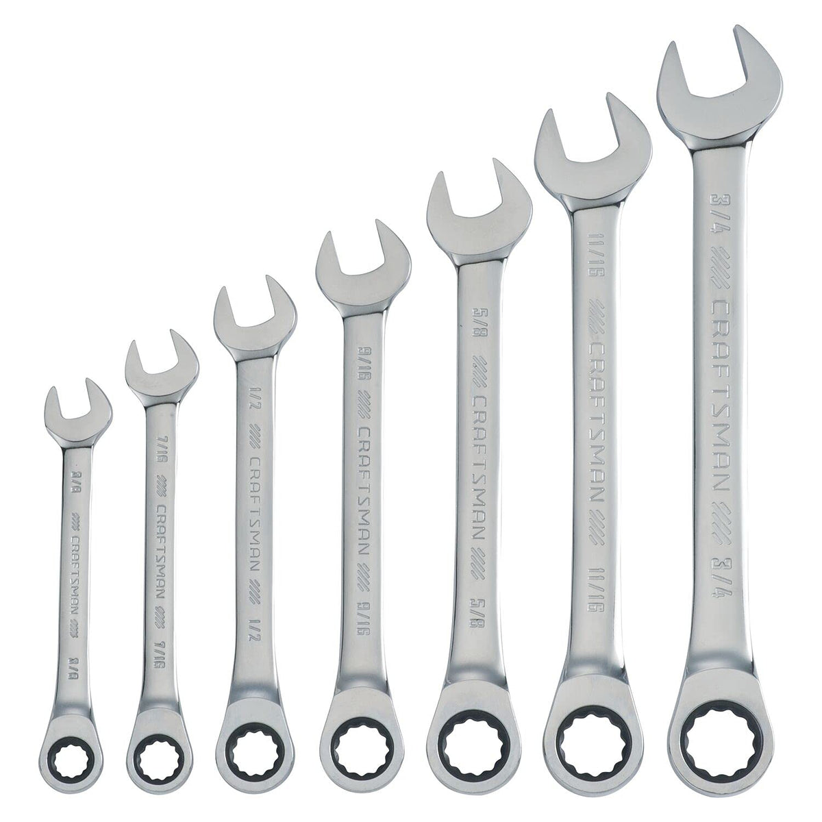 CRAFTSMAN Juego de Llaves Combinadas con Matraca 7 Piezas CMMT87020 - 7 piezas SAE