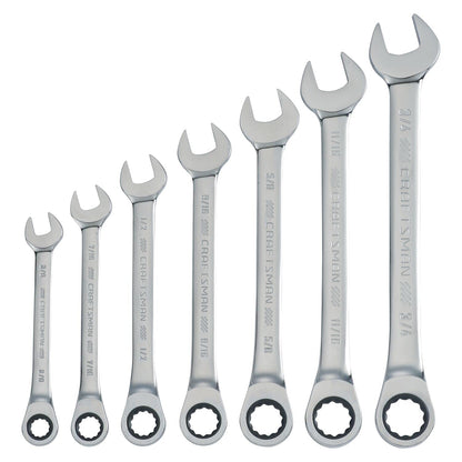 CRAFTSMAN Juego de Llaves Combinadas con Matraca 7 Piezas CMMT87020 - 7 piezas SAE