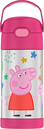 THERMOS FUNTAINER - Botella de acero inoxidable para niños, diseño de Peppa Pig