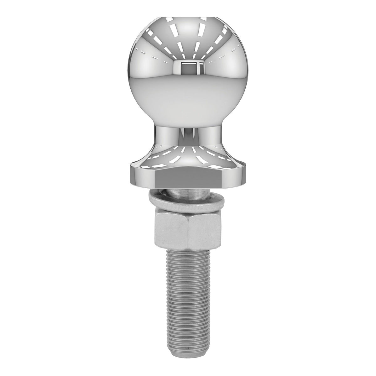 CURT Bola de Enganche de Remolque Cromada 40073, 2 in, Vástago 3/4 x 3 in, 3,500 LB, Plateado