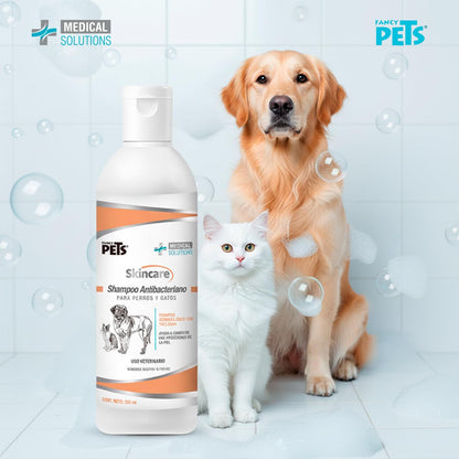Fancy Pets Medical Solutions Skincare Shampoo para Perro y/o Gato con Problemas en la Piel por Microorganismos con 250 Mililítros