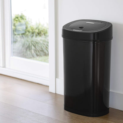 Ninestars DZT-50-9BK Stainless Steel Motion Sensor Gallon Trash Can, 3.2 Ltrs/50 Gallons, Black