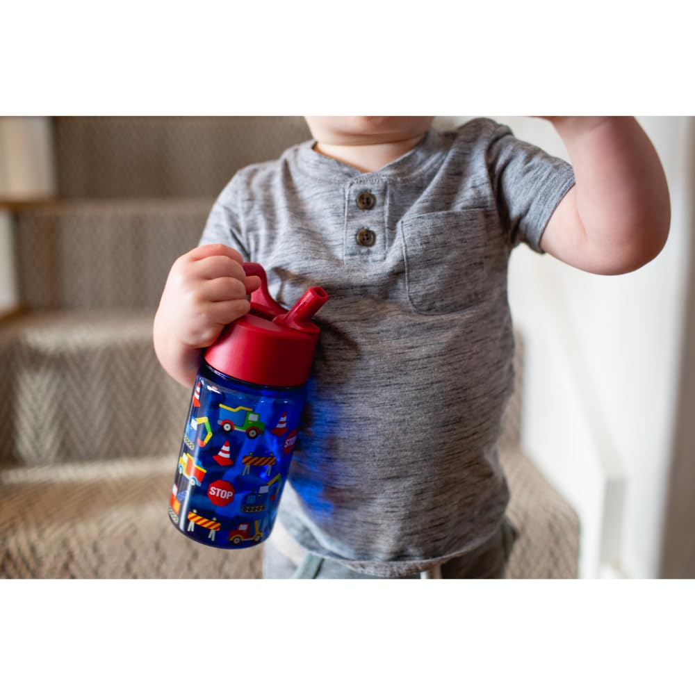 Simple Modern Botella de Agua para Niños/a de Plástico, Libre de BPA, con Tapa a Prueba de Fugas y Popote | Duradero para Niños Pequeños, Niños, Niñas | Summit Colección| 355ml | Solar System