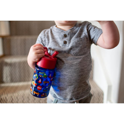 Simple Modern Botella de Agua para Niños/a de Plástico, Libre de BPA, con Tapa a Prueba de Fugas y Popote | Duradero para Niños Pequeños, Niños, Niñas | Summit Colección| 355ml | Solar System