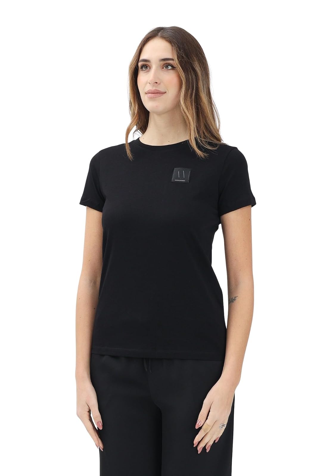 Armani Exchange playera de algodón con logo para mujer - G - Negro -