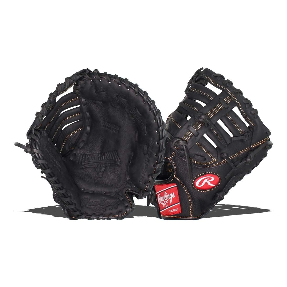 Rawlings Guante de Béisbol y Softbol Serie Renegade - Tiro izquierdo - Primera base - Red de barra doble de un solo poste - Negro