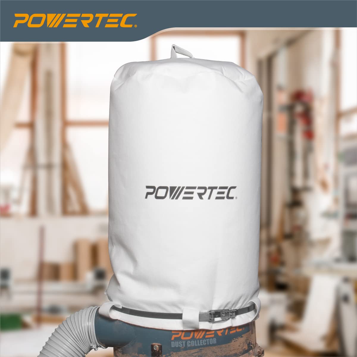 POWERTEC 70333 - Bolsa colectora de polvo, 21 x 31 pulgadas, filtro de 1 micra, para JET, Grizzly, Shop Fox, Wen, Harbor Freight, y POWERTEC DC-1512