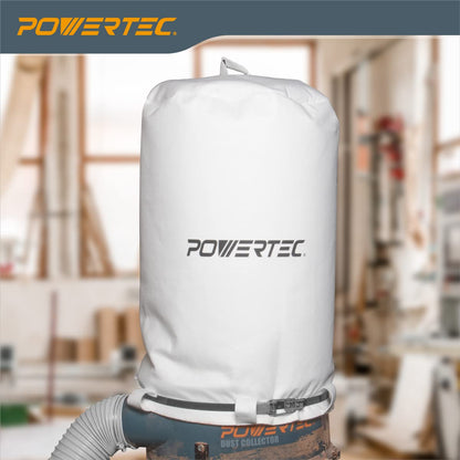 POWERTEC 70333 - Bolsa colectora de polvo, 21 x 31 pulgadas, filtro de 1 micra, para JET, Grizzly, Shop Fox, Wen, Harbor Freight, y POWERTEC DC-1512