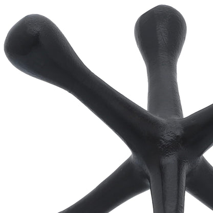 Sagebrook Home Escultura Abstracta de Metal Jacks para decoración de habitación, recámara u Oficina, Aluminio, Negro, 8 cm de Largo x 9 cm de Ancho x 5 cm de Alto