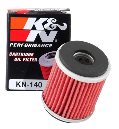 K&N Filtro de aceite para motocicleta: alto rendimiento, premium, diseñado para ser utilizado con aceites sintéticos o convencionales: se adapta a motocicletas Yamaha seleccionadas, KN-140
