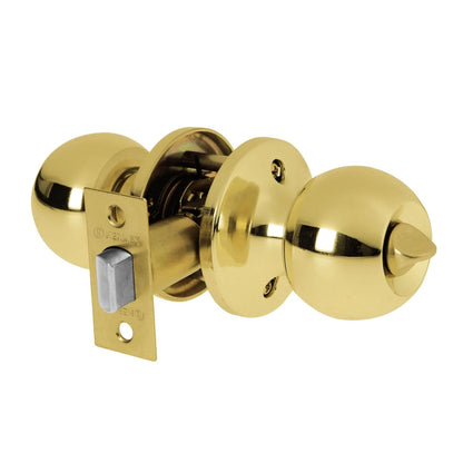 Hermex Cerradura de Pomo para Baño Latón Antiguo - Latón Brillante - Cerradura - Baño