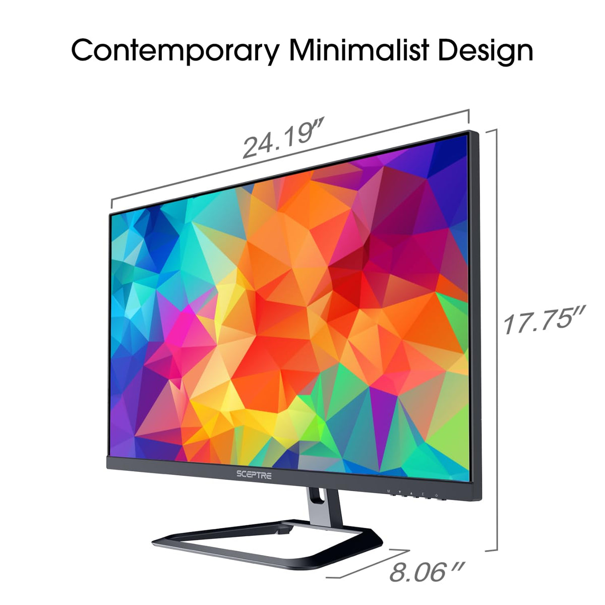 Sceptre 4K IPS 27" 3840 x 2160 UHD Monitor up to 70Hz DisplayPort HDMI 99% sRGB Build-in Speakers, Black 2021 (U275W-UPT)