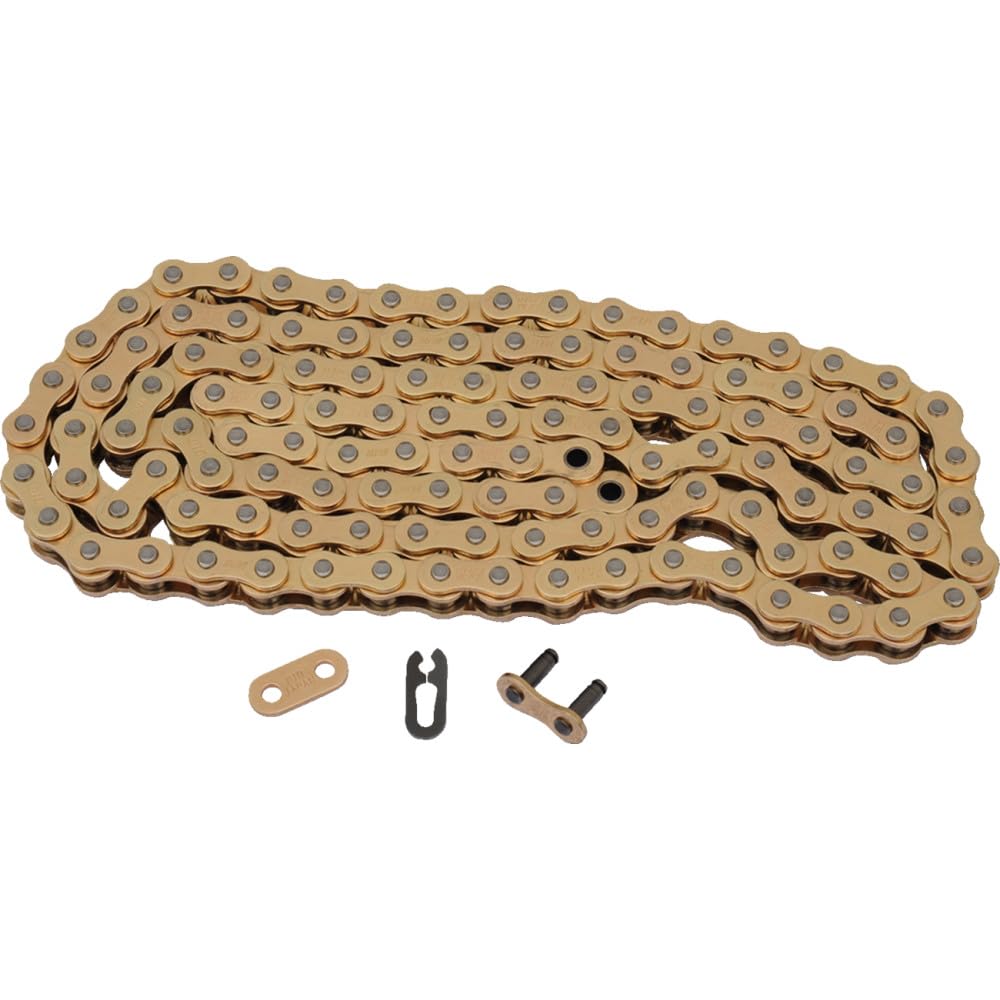 DID Cadena de Anillo de Oro 520ATV-76 con eslabones de conexión, Dorado/Oro, 120 Link - 120 Link