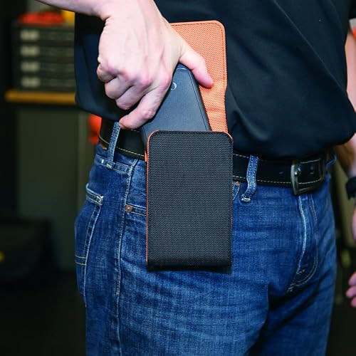 Klein Tools 55474 - Soporte para teléfono, XXL, Compatible con iPhone, Google, LG, Samsung, con Cierre magnético y Clip para cinturón