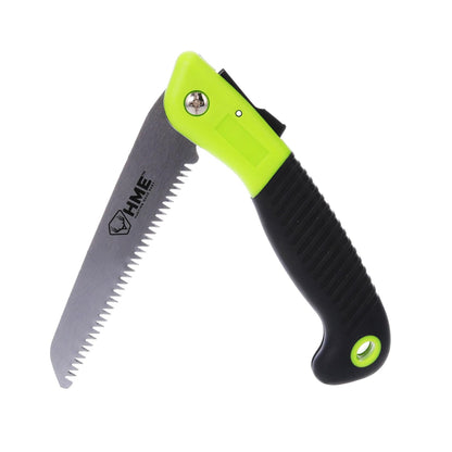 HME Mini sierra plegable de bolsillo de mano con hoja de acero al carbono de 5 pulgadas para caza, camping, mochilero, poda