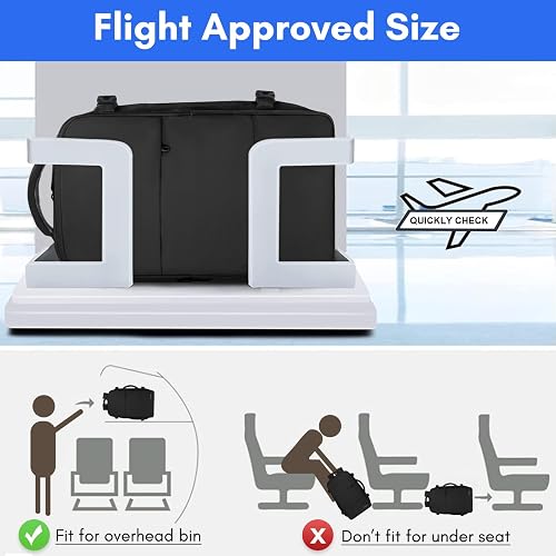 Taygeer Mochila de Viaje 10 kg Avión 40L para Hombre y Mujer, Negra | Laptop 17.3 pulgadas, apertura 180°, bolsa para zapatos, bolsillo impermeable, correa para equipaje, negocios y escapadas