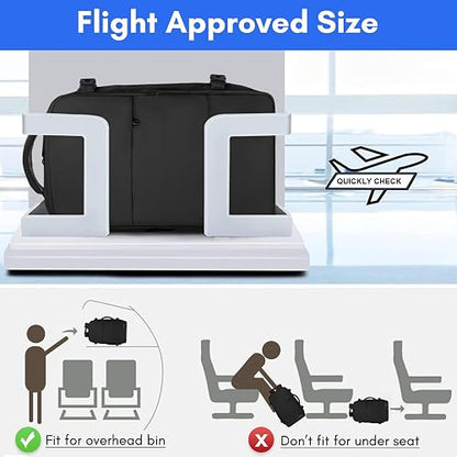 Taygeer Mochila de Viaje 10 kg Avión 40L para Hombre y Mujer, Negra | Laptop 17.3 pulgadas, apertura 180°, bolsa para zapatos, bolsillo impermeable, correa para equipaje, negocios y escapadas