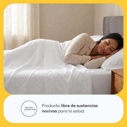 Nooz Juego de Sábanas Essential Microfibra Suaves y Fáciles de Lavar, Blanco, Tamaño Queen, NOSH1003