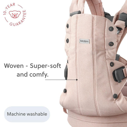 BabyBjörn Baby Carrier Harmony, Light Pink, Woven Mélange | 3-in-1 Ergonomic Baby Carrier; Newborn, Facing-in, Outward-Facing, and Back Carrying Positions Supported (7-40 lbs), Newborn to Toddler