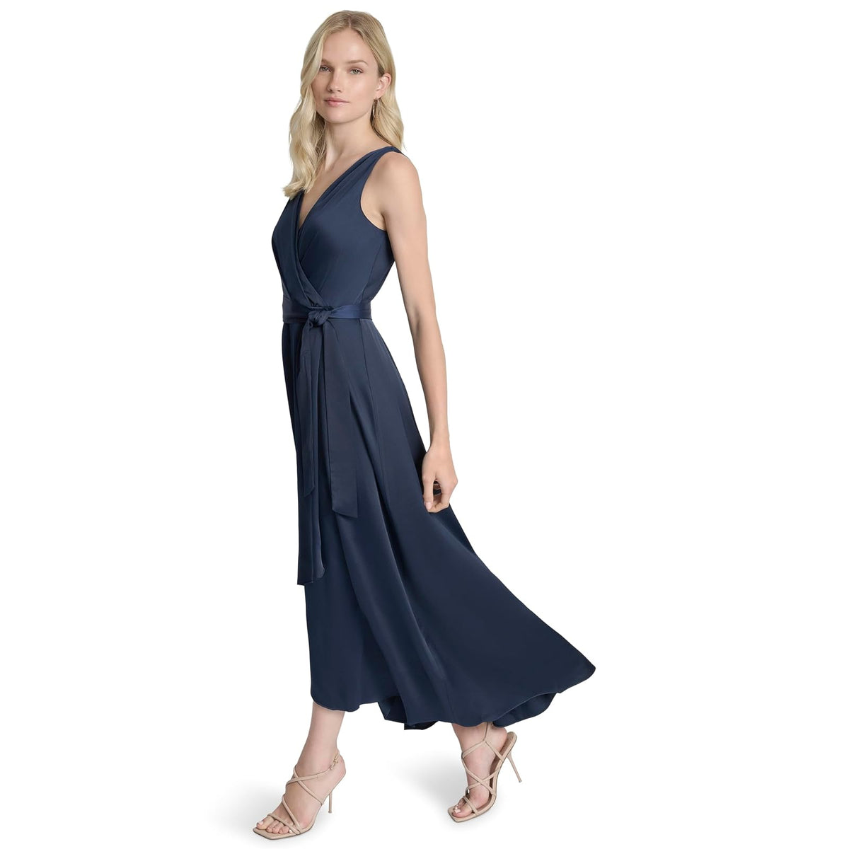 DKNY - Vestido de Manga Corta con Botones para Mujer