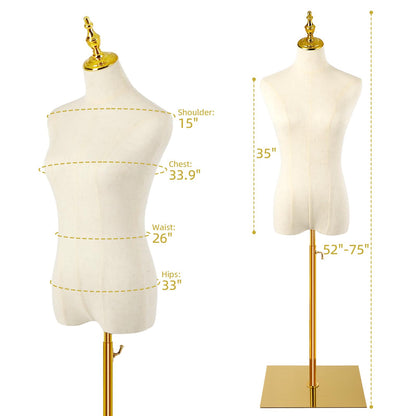 FAHKNS Maniquí Femenino PP con Soporte Ajustable, Beige