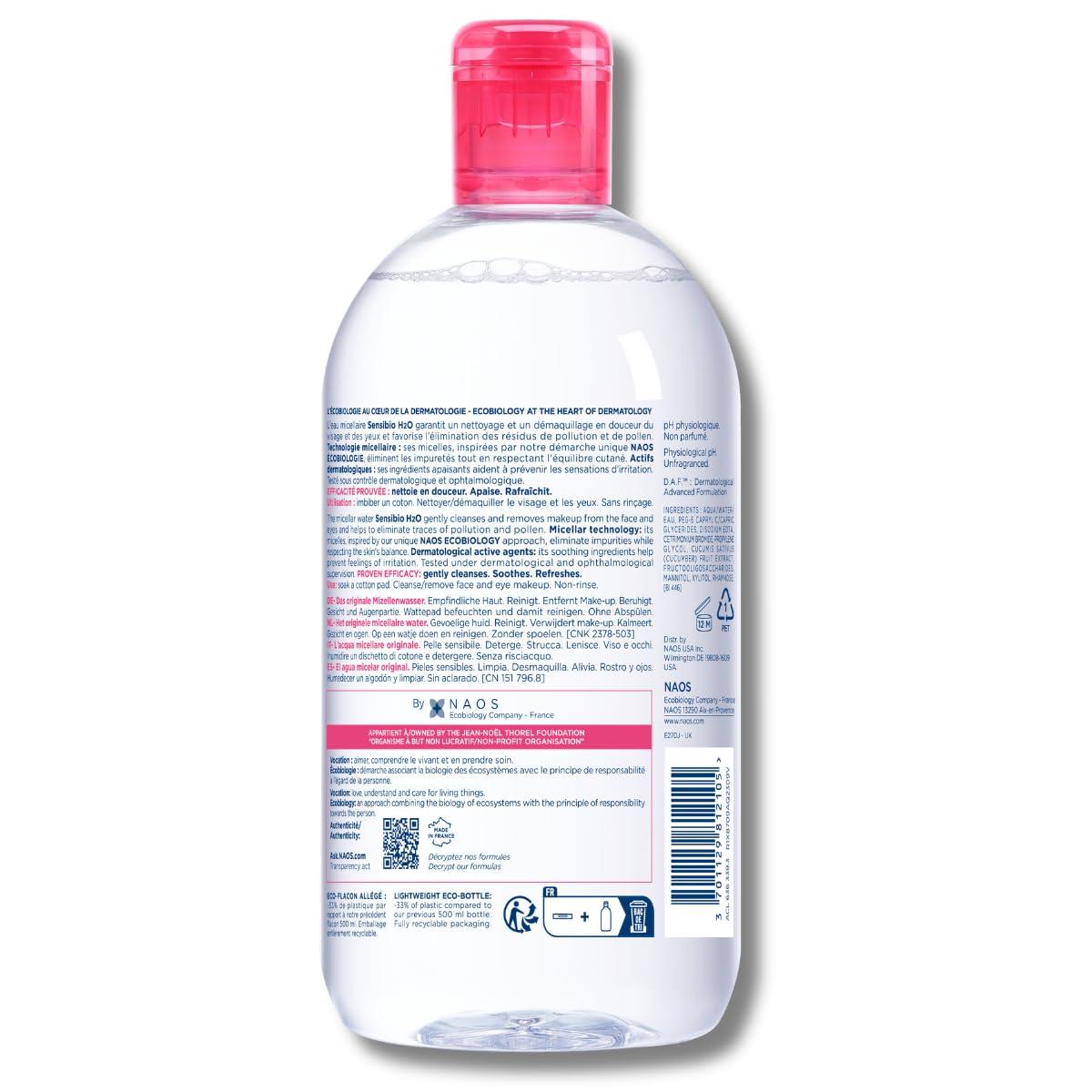 Bioderma Crealine H2O Solution Makeup Remover Micellaire Demaquillante, 16.9 Oz