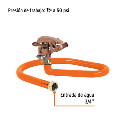 Truper ASP-MAN, Aspersor base metálica, tipo manguera, clip de límite de riego