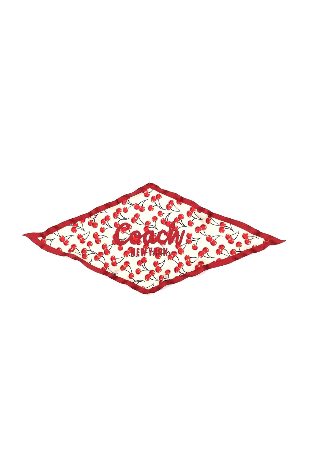 Coach Cherries Swirl - Diamante de seda estampado, rojo tiza, Talla única