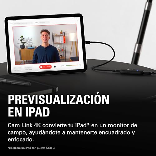 Elgato CAM Link 4K, capturadora Externa de cámara | Para DSLR/videocámara, webcam, reuniones, streams, 1080p60/4K30-60, compatible con OBS/Zoom/Discord, PC/Mac/iPad