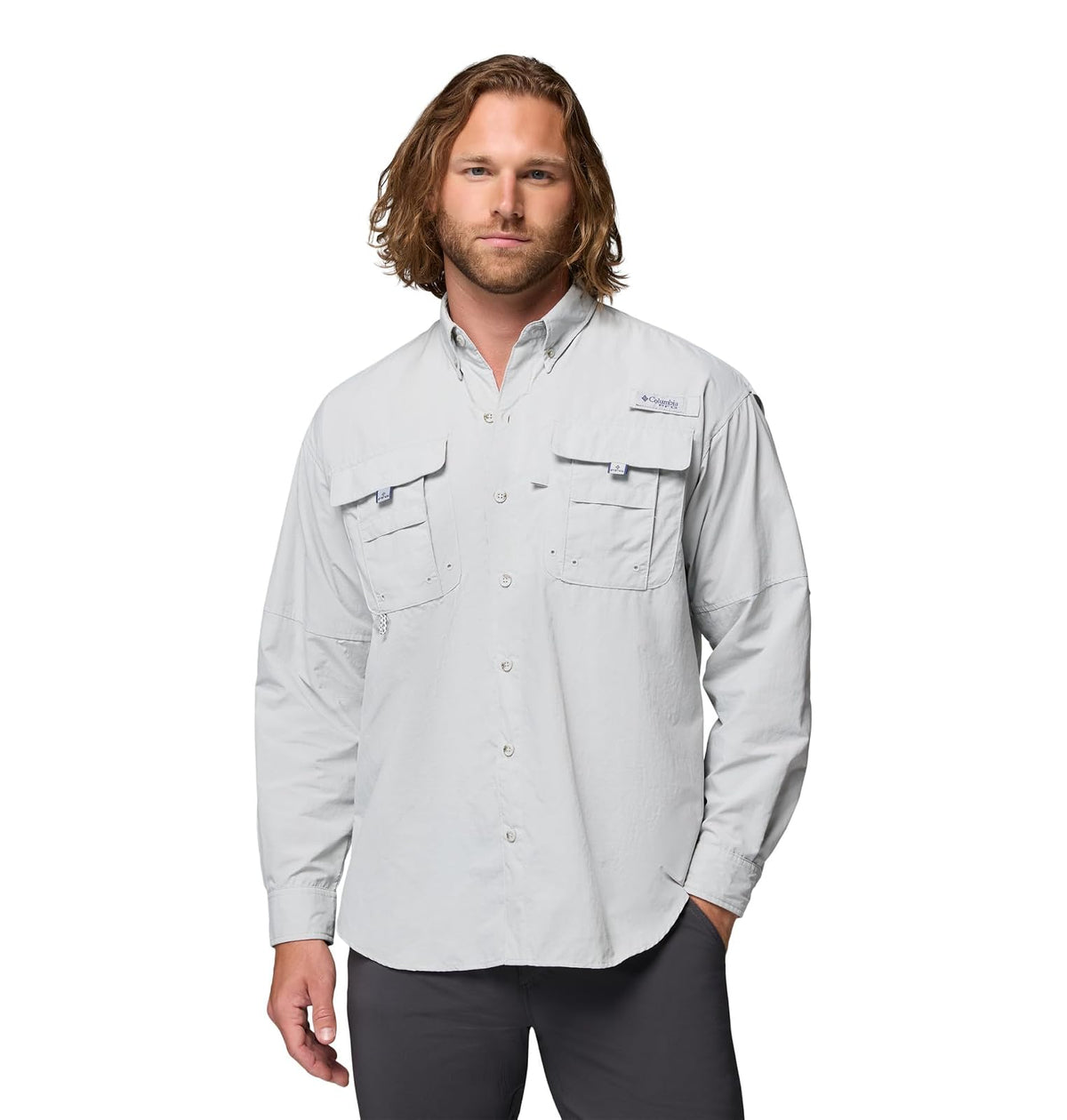 Columbia PFG Bahama II Camisa de Pesca UPF 30 Manga Larga Hombre - CH - Gris (Cool Grey)