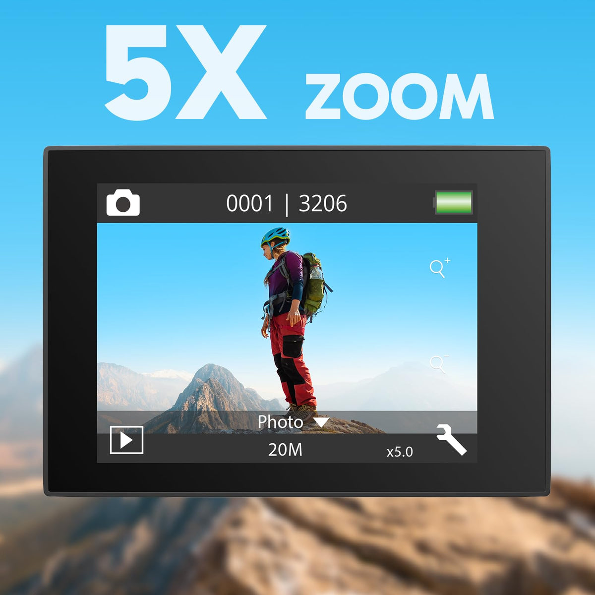AKASO EK7000 Pro Cámara Deportiva 4K WiFi 20MP Cámara de Acción | Camara Acuatica Sumergible con Pantalla táctil, EIS, 2 baterías, para Senderismo/esquí/buceo/surfea/Deporte/a diario