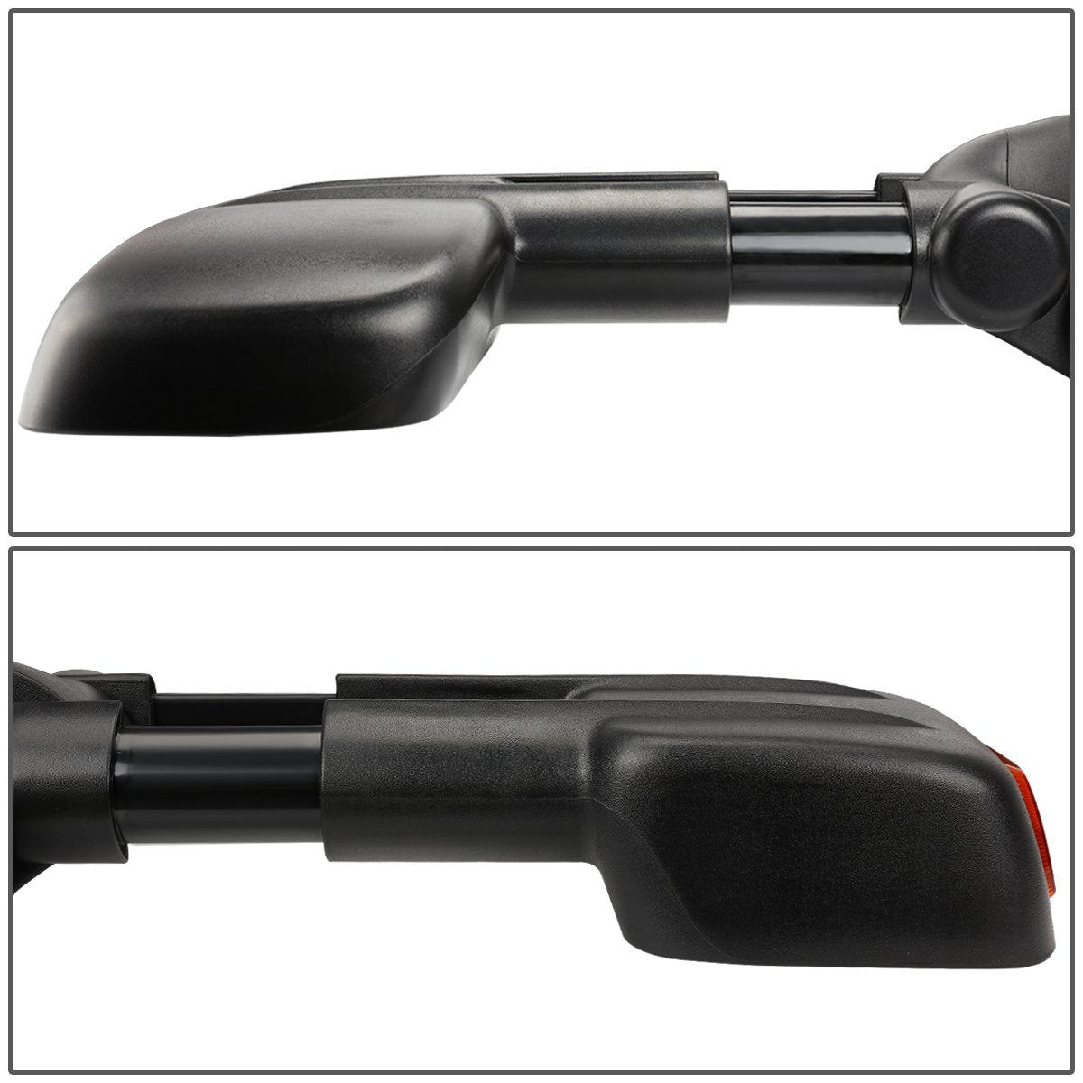 DNA Motoring Par de Espejos Laterales de Remolque Calefaccionados con Señal de Giro para Silverado/Suburban/Sierra/Yukon 03-06, Negro/Ámbar, TWM-001-T888-BK-AM