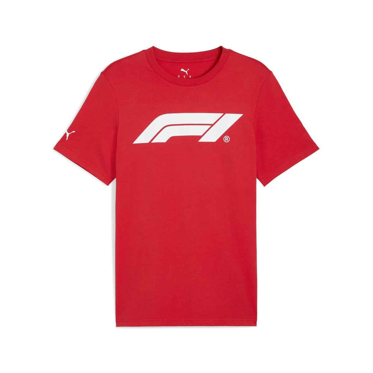 Puma F1 ESS Logo tee 180g Tees Hombre | Logotipo F1® en la parte delantera, logotipo de Puma en la manga, cuello redondo, producto oficial PUMA x F1, manga corta
