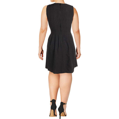 Anne Klein Crepe Vestido con Costura y Flare Vestido para Mujer