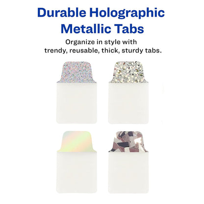 Avery Ultra Tabs Luxe Collection, mini pestañas de 1 x 1.5 pulgadas, diseños holográficos iridiscentes, reposicionables, 32 en total (74178)