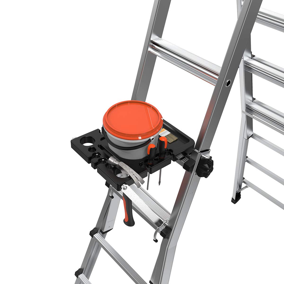 Little Giant 15012 Accesorio para Escalera, Bandeja para Proyecto | Plástico, plato de cierre magnético, ranuras para latas de pintura empotradas, 25 libras. Clasificado