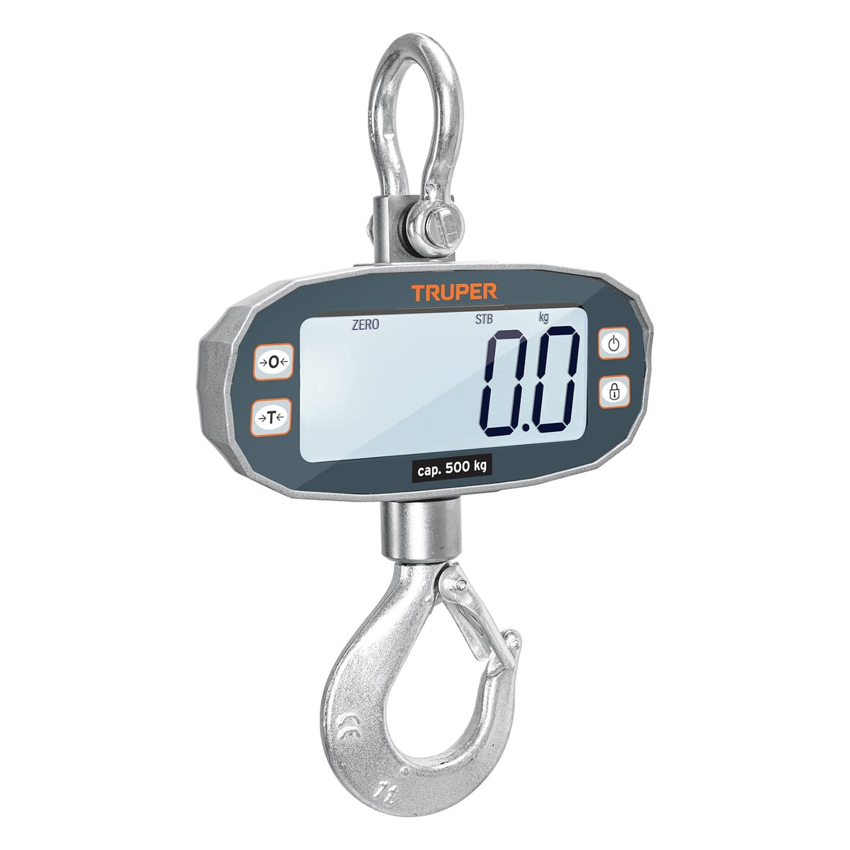 Truper BASE-500C, Báscula electrónica colgante 500 kg recargable diseño compacto y ligero