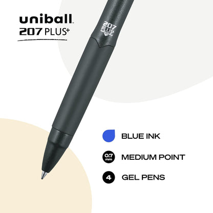 207PLUS+ Gel, 0,7 mm, azul, paquete de 4