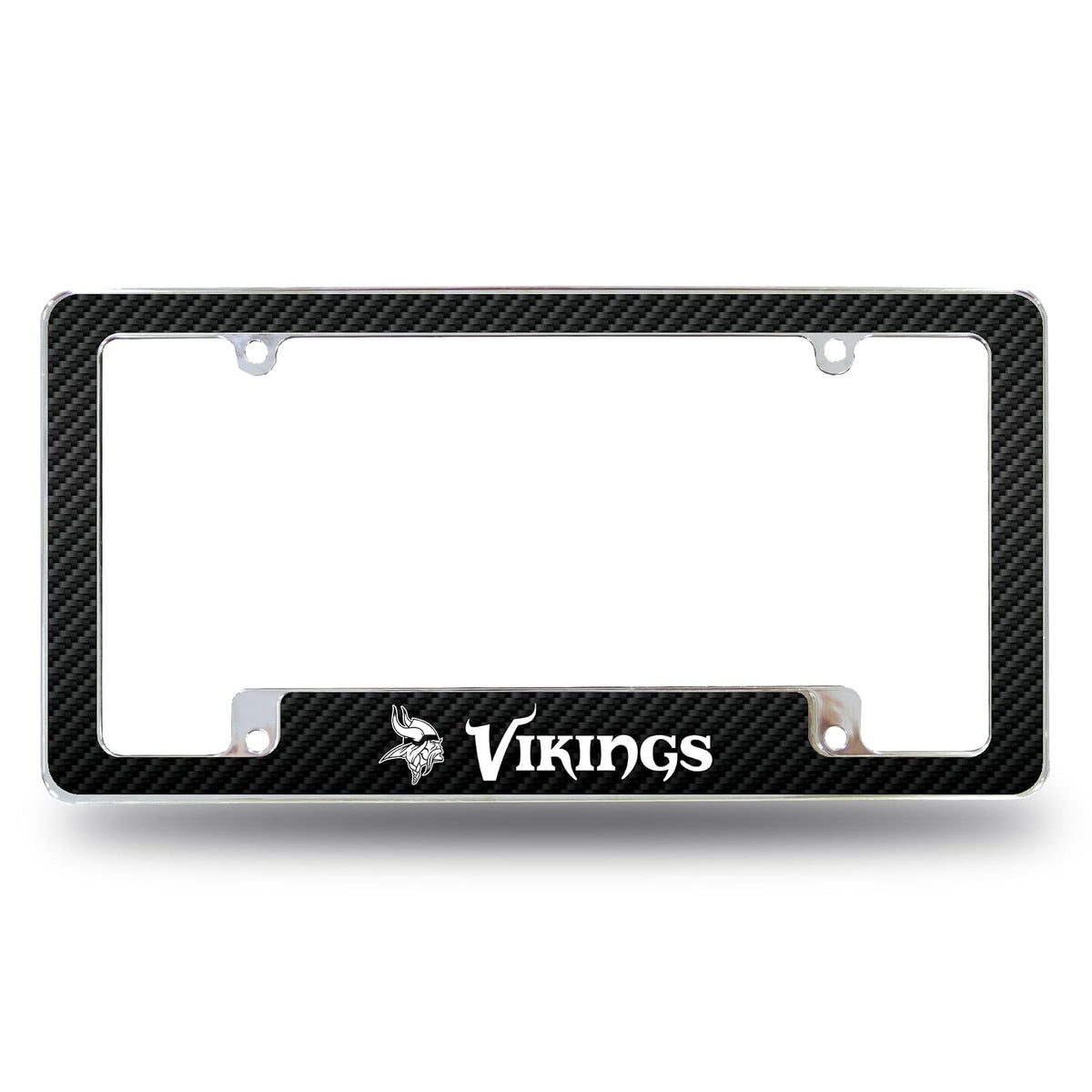 Rico Industries Marco de Placa Cromado con Licencia Oficial NFL - Minnesota Vikings - Negro -