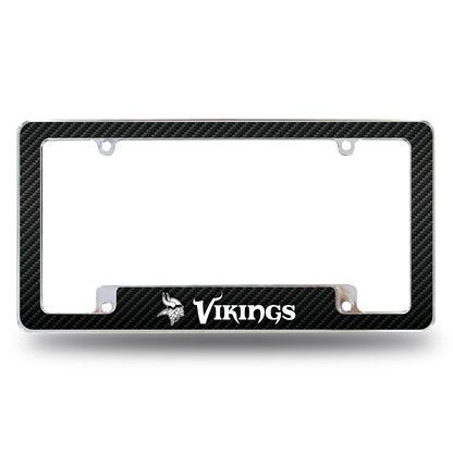 Rico Industries Marco de Placa Cromado con Licencia Oficial NFL - Minnesota Vikings - Negro -