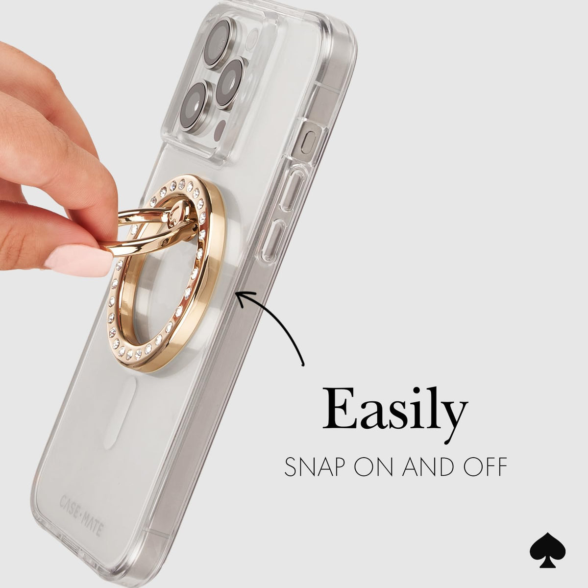 kate spade new york - Anillo magnético para teléfono con Soporte, extraíble y Plegable, Juego en Piedra