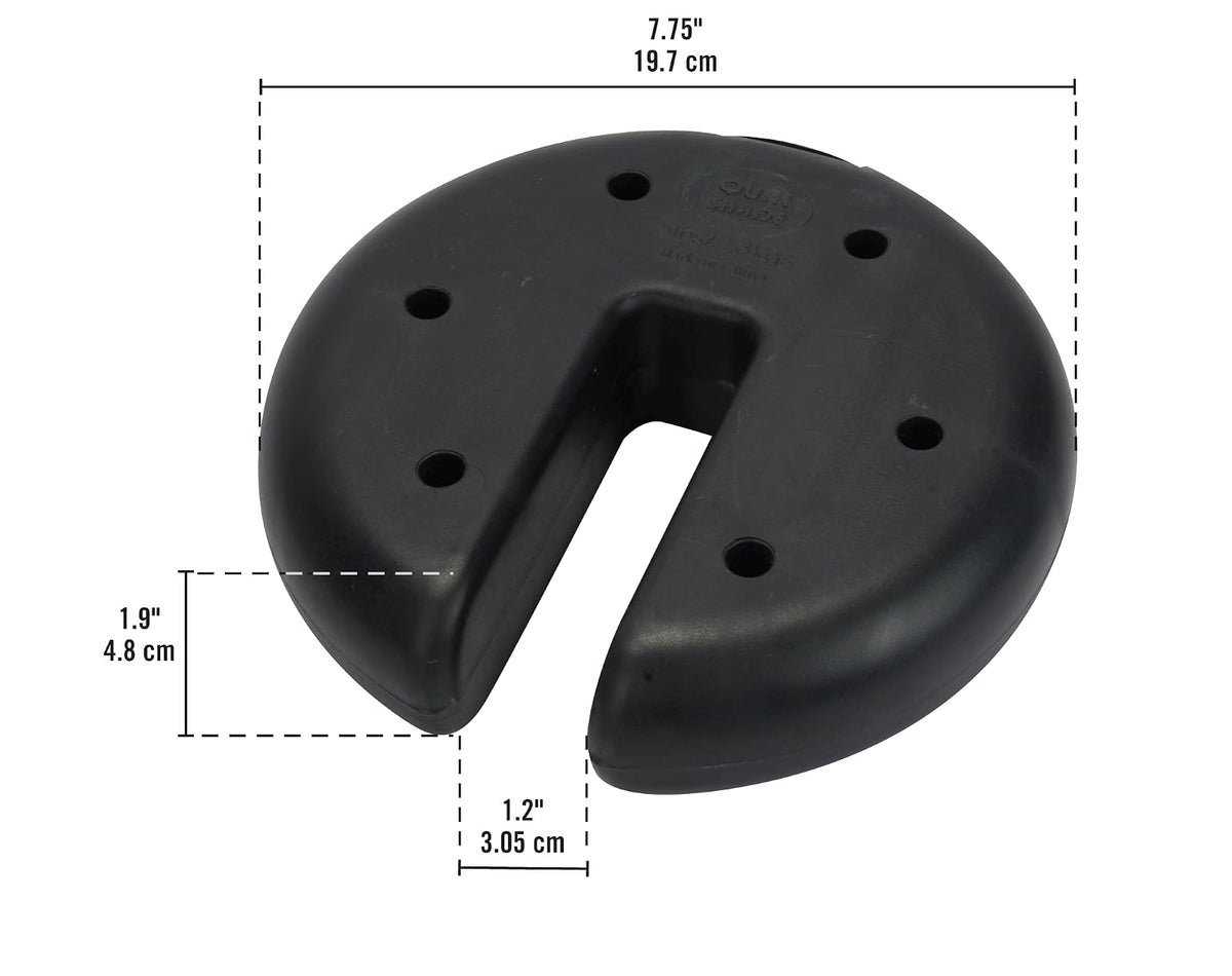 Quik Shade - Juego de 4 Platos Resistentes para asegurar toldos y Tiendas de campaña instantáneas y emergentes, Color Negro