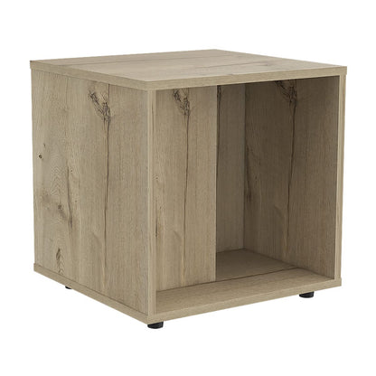 Deco Home KLIK Mesa Auxiliar prana armable, Color Duna, Dimensiones 42 Largo X 40 Ancho X 42 Alto cm, Estilo contemporáneo, con Espacios Laterales