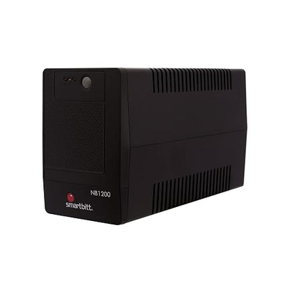 Smartbitt - No-Break Interactivo, Regulador y Supresor de Picos - UPS Ideal para apagones y Cortes de energía - Batería de Respaldo - Negro (1200 Va, Hogar y Oficina)