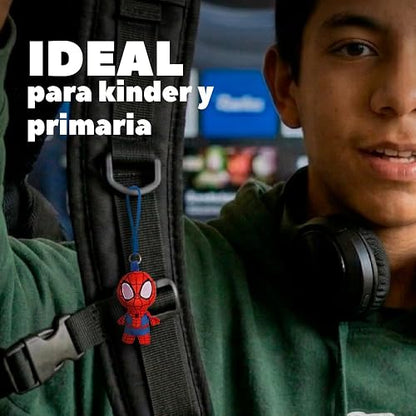 Ruz Llavero Peluche Spiderman 10 cm Suave con Aro Metálico | Accesorio para Mochila Bolsa o Llaves | Diseño Decorativo Ligero y Resistente | Ideal para Uso Diario o Regalo Multicolor